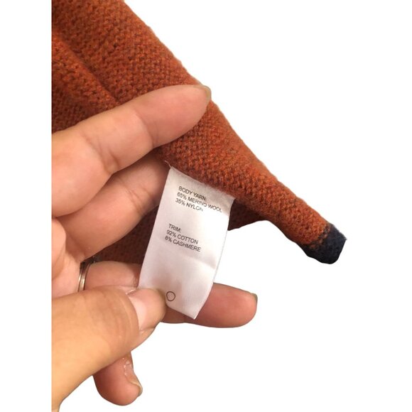 Birds of Paradis Trovata Colorblock Navy Rust Wool Open Duster Cardigan Small - Picture 5 of 7